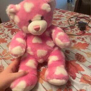 Pink Heart Pattern Teddy build a bear